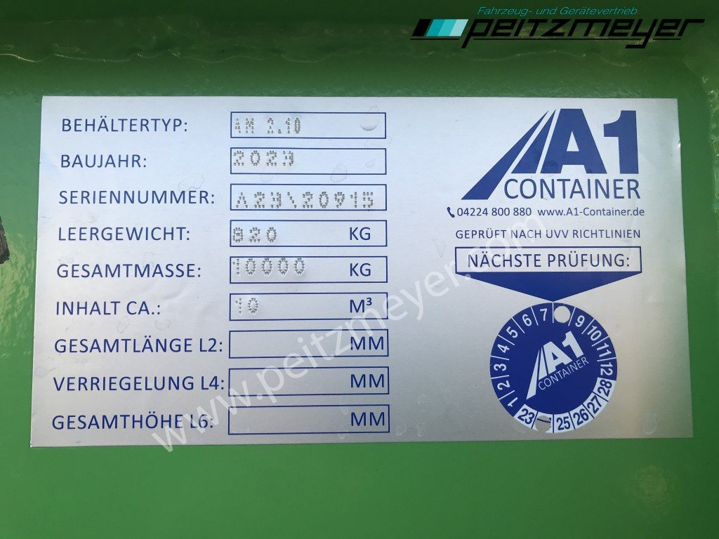 حاوية تفريغ لود لوجر A 1 Container Absetzcontainer AM 2.10 (10m³) asymetrisch: صورة 10