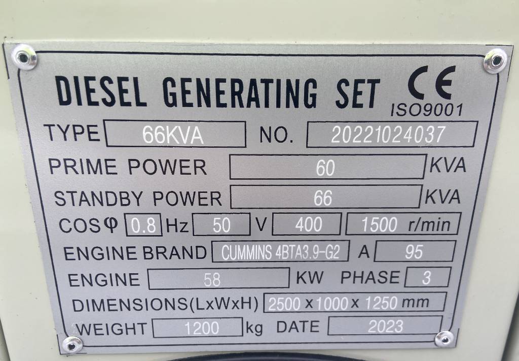 مجموعة المولدات Cummins 4BTA3.9-G2 - 66 kVA Generator - DPX-19833: صورة 4
