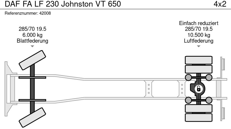 سياره كنس شوارع DAF FA LF 230 Johnston VT 650: صورة 17