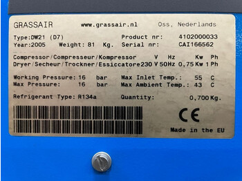 الضاغط Grassair DW 21 Luchtdroger 3600 L / min 16 Bar Air Dryer: صورة 3