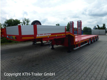 جديدة عربة منخفضة مسطحة نصف مقطورة لنقل المعدات الثقيلة Kässbohrer Tieflader Lowbed SLH 4 hydr. Achsen  Extandable: صورة 1