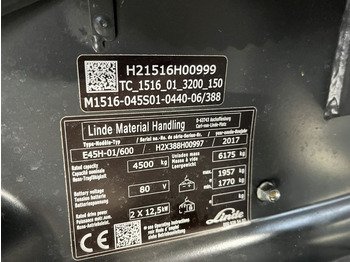 رافعة شوكية كهربائية Linde E45H-01/600: صورة 4