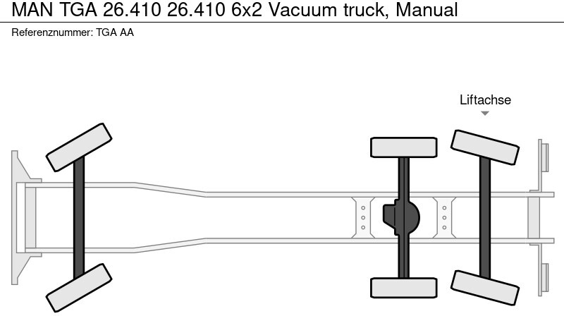 شاحنة الشفط MAN TGA 26.410 26.410 6x2 Vacuum truck, Manual: صورة 9