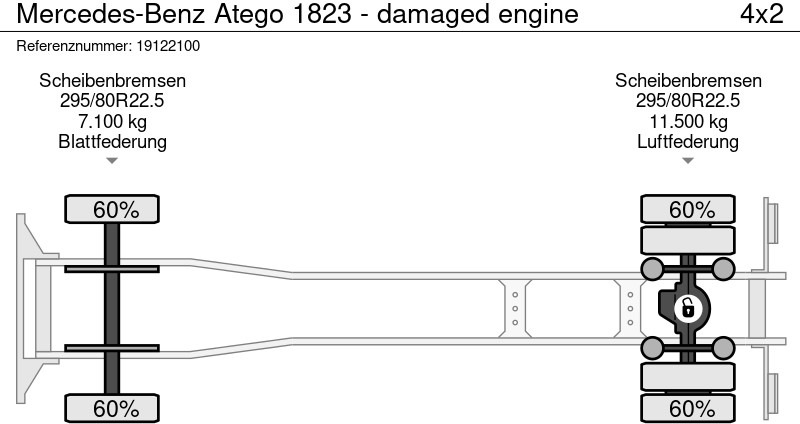 شاحنة ستارة Mercedes-Benz Atego 1823 - damaged engine: صورة 10