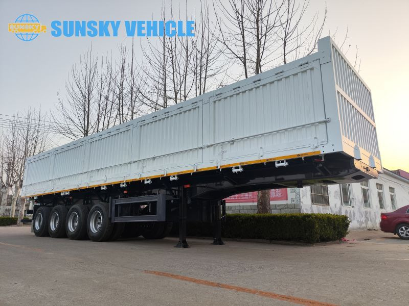 جديدة نصف مقطورة لنقل الحاويات لنقل حاويات SUNSKY 60Ton 4 axle sidewall tipper trailer: صورة 4