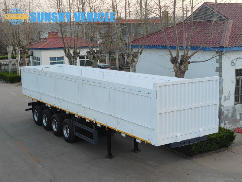 جديدة نصف مقطورة لنقل الحاويات لنقل حاويات SUNSKY 60Ton 4 axle sidewall tipper trailer: صورة 3