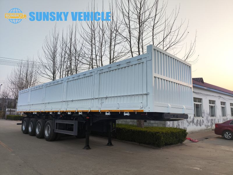 جديدة نصف مقطورة لنقل الحاويات لنقل حاويات SUNSKY 60Ton 4 axle sidewall tipper trailer: صورة 5