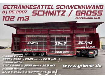 نصف مقطورة نقل المشروبات Schmitz Cargobull JUMBO /GETRÄNKE SCHWENKWAND BPW 102 M3 !!!!!!!!!: صورة 1