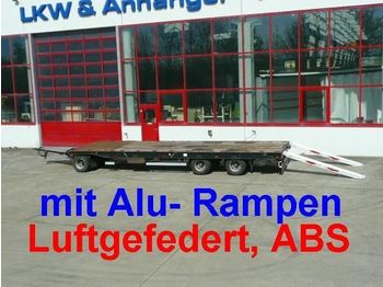 Hoffmann 3 Achs Plato  Tieflader  Anhänger mit Alu  Rampen - مقطورة مسطحة منخفضة