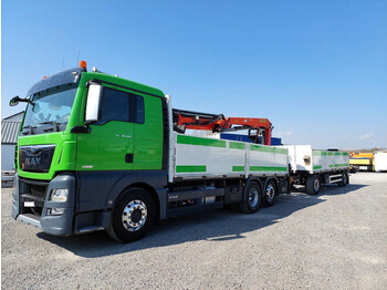 شاحنات مسطحة MAN TGX 26.520 Baustoff-LKW Palfinger 20001L Palettengabel