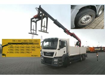 شاحنات مسطحة MAN TG-S 26.400 6x2-2 BL Pritsche Heckkran Euro6, PK