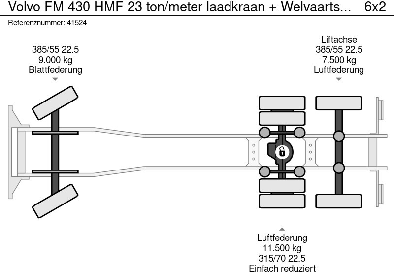 شاحنة ذات خطاف, شاحنة كرين Volvo FM 430 HMF 23 ton/meter laadkraan + Welvaarts Weighing system: صورة 16