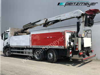 شاحنات مسطحة, شاحنة كرين MERCEDES-BENZ Antos 2536 LL Pritsche HMF 2110-L5 5 fach Ausschub mit Steinzange: صورة 4