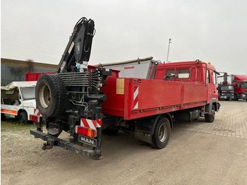 شاحنات مسطحة, شاحنة كرين MAN LE 12.225 LC Pritsche Heckkran 6 Zylinder Doka Topzust: صورة 3