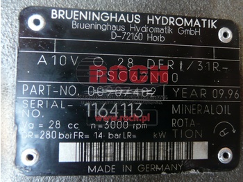 مضخة هيدروليكية BRUENINGHAUS HYDROMATIK A10VO28DFR/31R-PSC62N00 00907402: صورة 2