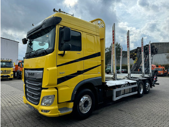 شاحنة قطع الأشجار, شاحنة كرين DAF XF 530 6x2 Holztransport Kran PENZ 15Z9.50 *Anh.: صورة 3