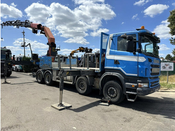 شاحنات مسطحة, شاحنة كرين Scania G440 8x4 PRITSCHE + (25m!) KRAN PALFINGER PK78002 SH G 8x + WINCH - PLATFORM 6m25 - SCHALT - AP ACHSEN - BLATT - EURO 5 - BELGISCHE: صورة 2