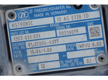 صندوق التروس - شاحنة ZF 12AS2330DD TGS 81.32004-6397: صورة 5 صندوق التروس - شاحنة ZF 12AS2330DD TGS 81.32004-6397: صورة 5