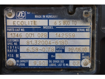 صندوق التروس - شاحنة ZF 6S800OD TGL  81.32004-6180: صورة 5