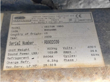 مُبرِّد صندوق مغلق CARRIER VECTOR 1850 REFRIGERATION UNIT / KÜLMASEADE: صورة 3