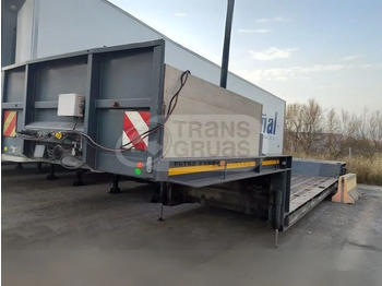 عربة منخفضة مسطحة نصف مقطورة