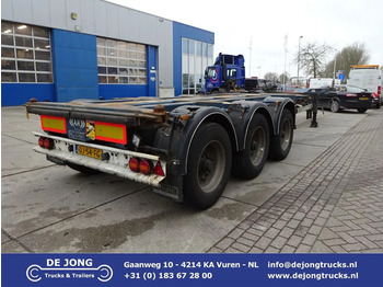 نصف مقطورة لنقل الحاويات D-Tec FT-43-03V Multi / BPW + DRUM / Flexitrailer / 3x Extendable / 2x Lift Axle: صورة 1