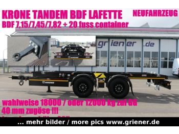 جديدة مقطورة نقل الحاويات Krone ZZW 18 elB9/ TANDEM ZENTRALACHSANHÄNGER 40 mm !!: صورة 1