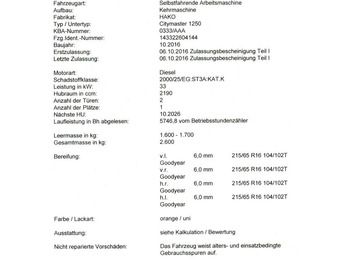 سياره كنس شوارع Hako Citymaster 1250 Kehrmaschine: صورة 2 سياره كنس شوارع Hako Citymaster 1250 Kehrmaschine: صورة 2