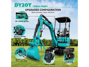 جديدة حفارة مُصَّغرة LADYS DY20T Mini Excavator Euro 5/Epa Engine Kubota Mini Excavator For Sale: صورة 3