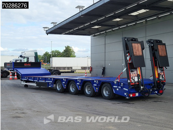 جديدة عربة منخفضة مسطحة نصف مقطورة GVN Trailer 4 axles NEW Lift+Lenkachse Hydraulic Ramps: صورة 2