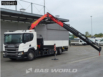 جديدة شاحنات مسطحة, شاحنة كرين Scania P410 6X2 NEW! Palfinger PK24-001 SLD 5 Kran Crane Retarder Lift+steering axle: صورة 3