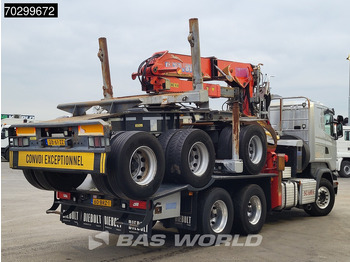 شاحنة قطع الأشجار, شاحنة كرين Scania R580 R 6X4 NL-Truck Diebolt D28.81 Kran Crane Holztransport + Dolly Retarder Euro 6: صورة 5