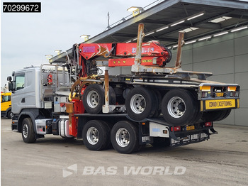 شاحنة قطع الأشجار, شاحنة كرين Scania R580 R 6X4 NL-Truck Diebolt D28.81 Kran Crane Holztransport + Dolly Retarder Euro 6: صورة 2