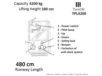 معدات الورش TPL4200 4 post lift - 4.8 meter flat runways - 4.2T: صورة 2