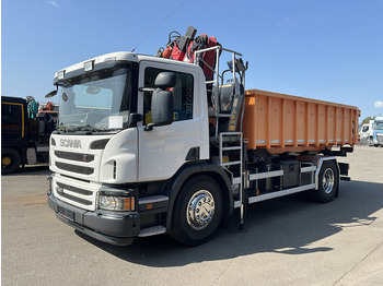 شاحنة قلاب, شاحنة كرين Scania P 320 HMF 12 Tonmeter Z-kraan + Kipper 11m³: صورة 3
