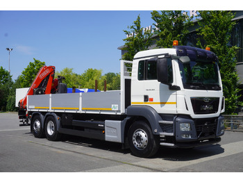 شاحنات مسطحة, شاحنة كرين MAN TGS 26.360 Flatbed / Fassi F175 7.7 T / steered 3rd axle: صورة 2 شاحنات مسطحة, شاحنة كرين MAN TGS 26.360 Flatbed / Fassi F175 7.7 T / steered 3rd axle: صورة 2