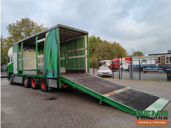 شاحنة نقل سيارات شاحنة DAF FAK XF95.430 8x2 Super SuperSpaceCab Euro3 - CurtainSider 7.31m + Ramp 16T - MachineTransporter - 6 Persons  (V558): صورة 2