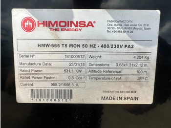 جديدة مجموعة المولدات MTU 12V1600 G20F Himoinsa 700 kVA generatorset New ! Overstock !: صورة 3