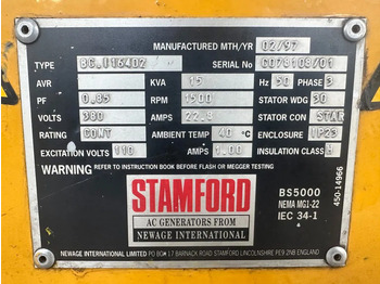مجموعة المولدات Stamford BC.I164D2 15 kVa Stamford Dubbel gelagerd Double Bearing generatordeel Alternator: صورة 3