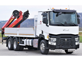 شاحنة كرين, شاحنات مسطحة Renault C 460 * HMF 1510 K6 + FUNK * 6x4: صورة 4