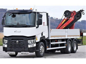 شاحنة كرين, شاحنات مسطحة Renault C 460 * HMF 1510 K6 + FUNK * 6x4: صورة 3