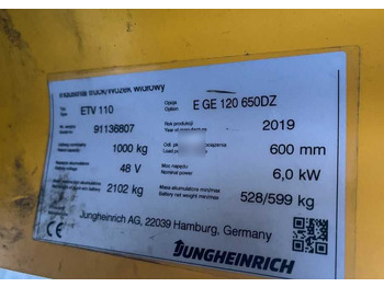 شاحنة مناوِلة Jungheinrich ETV110: صورة 4 شاحنة مناوِلة Jungheinrich ETV110: صورة 4