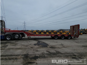 عربة منخفضة مسطحة نصف مقطورة Cheiftain Tri Axle Stepframe Low Loader Trailer, Neck Ramps, Out Riggers, Hydraulic Flip Toe Ramps: صورة 2