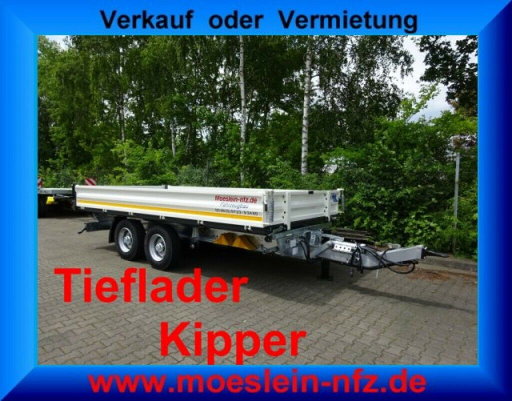 Möslein 13 t Tandem 3- Seitenkipper Tieflader-- Neufahr - مقطورة قلاب: صورة 2 Möslein 13 t Tandem 3- Seitenkipper Tieflader-- Neufahr - مقطورة قلاب: صورة 2
