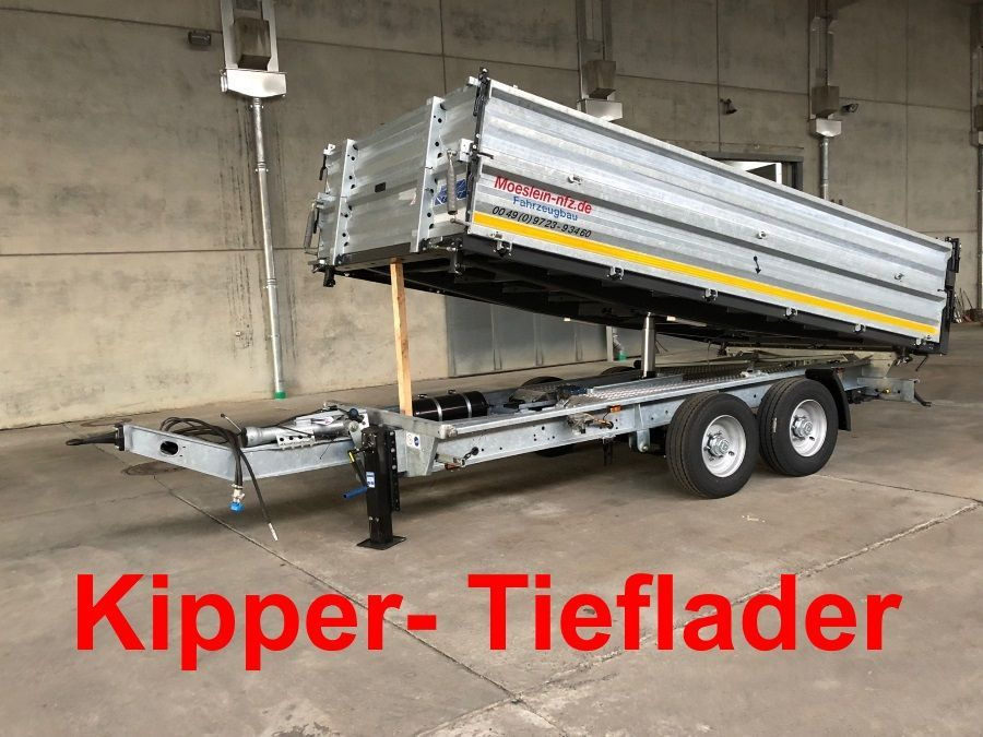 Möslein 13 t Tandem Kipper Tiefladermit Bordwand- Aufsa - مقطورة قلاب: صورة 1 Möslein 13 t Tandem Kipper Tiefladermit Bordwand- Aufsa - مقطورة قلاب: صورة 1