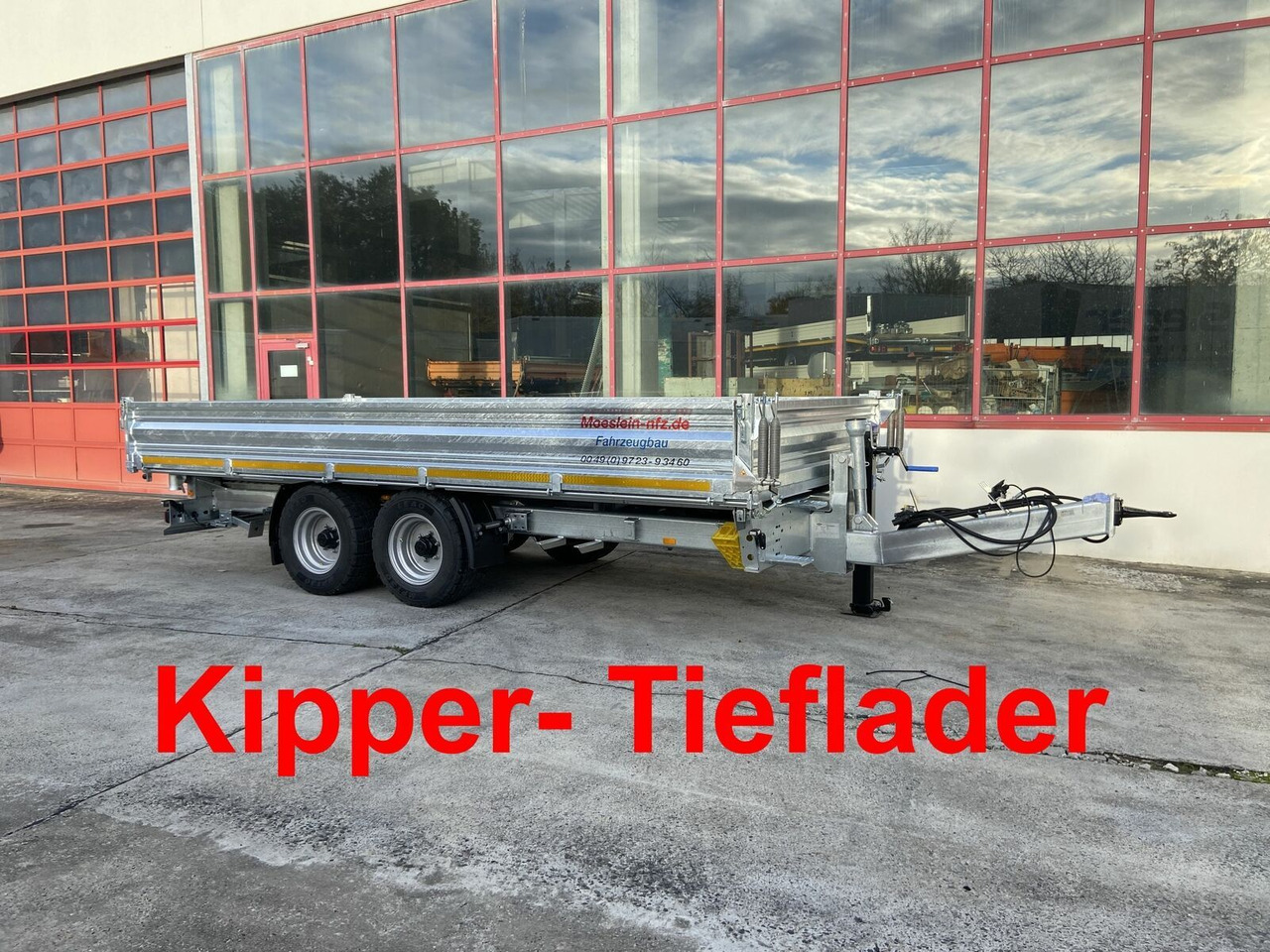 Möslein Kipper Tieflader, Breite Reifen-- Neufahrzeug - - مقطورة قلاب: صورة 1 Möslein Kipper Tieflader, Breite Reifen-- Neufahrzeug - - مقطورة قلاب: صورة 1