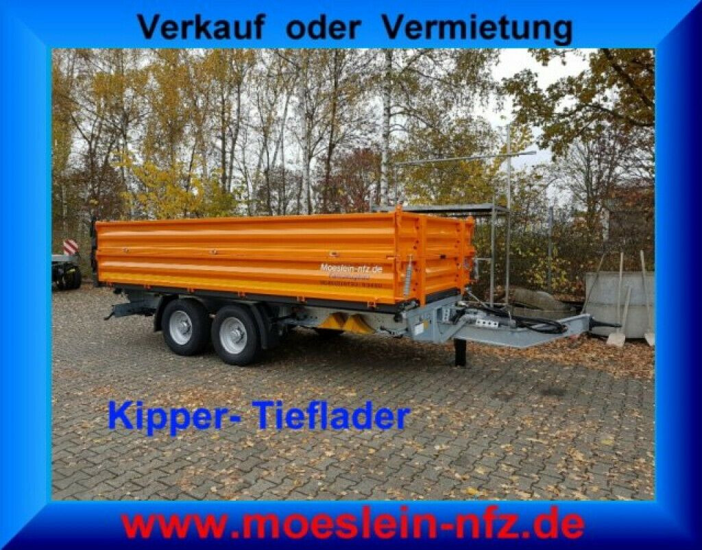 Möslein neuer Tandem 3- Seitenkipper Tiefladermit Bordw - مقطورة قلاب: صورة 1 Möslein neuer Tandem 3- Seitenkipper Tiefladermit Bordw - مقطورة قلاب: صورة 1