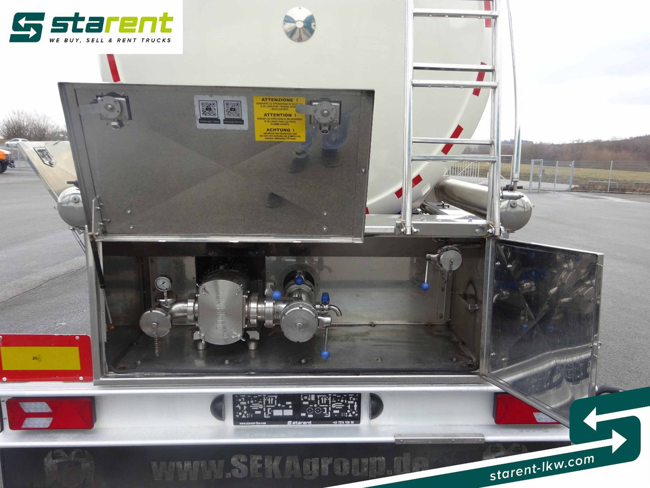 نصف مقطورة صهريج SEKA Lebensmitteltank, 31.000L, Liftachse, Alufelgen: صورة 17