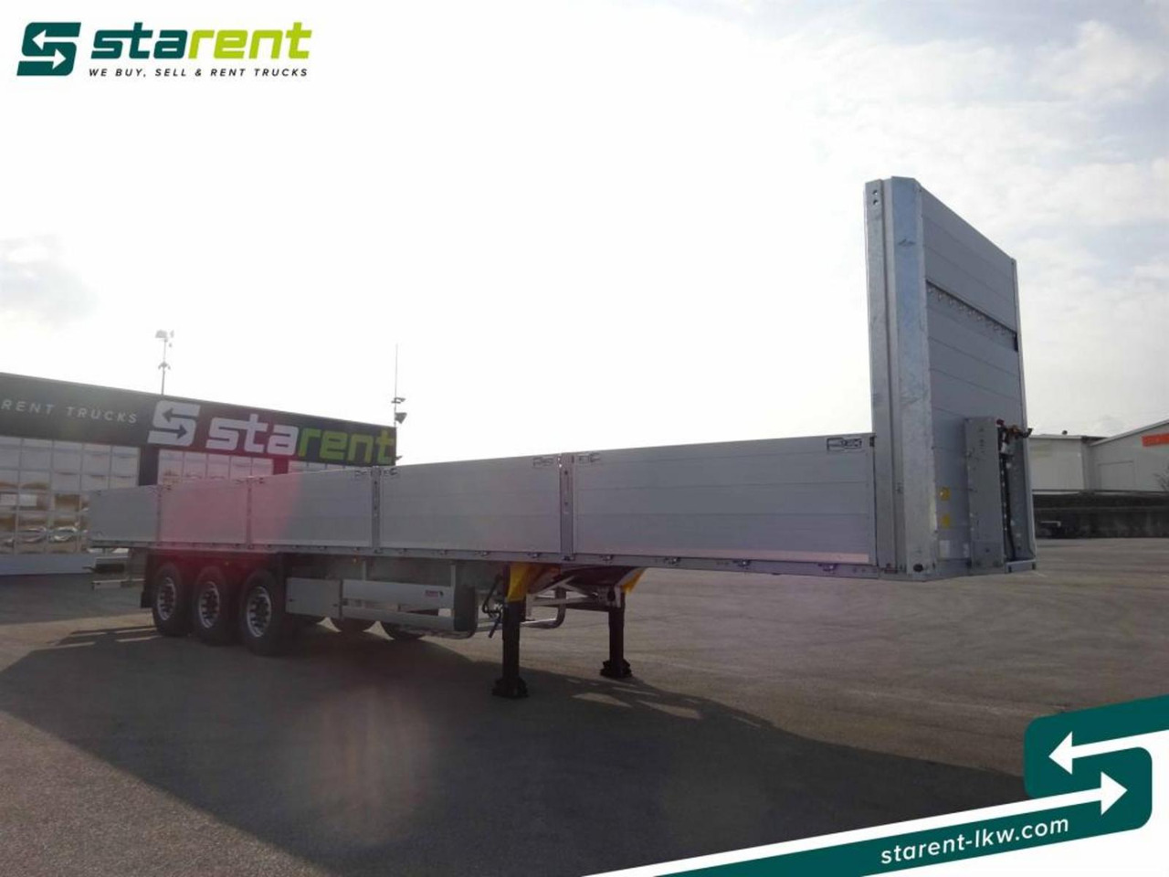 Schmitz Baustofftrailer Liftachse Rungen 80cm Bordwände - نصف مقطورة مسطحة: صورة 3 Schmitz Baustofftrailer Liftachse Rungen 80cm Bordwände - نصف مقطورة مسطحة: صورة 3