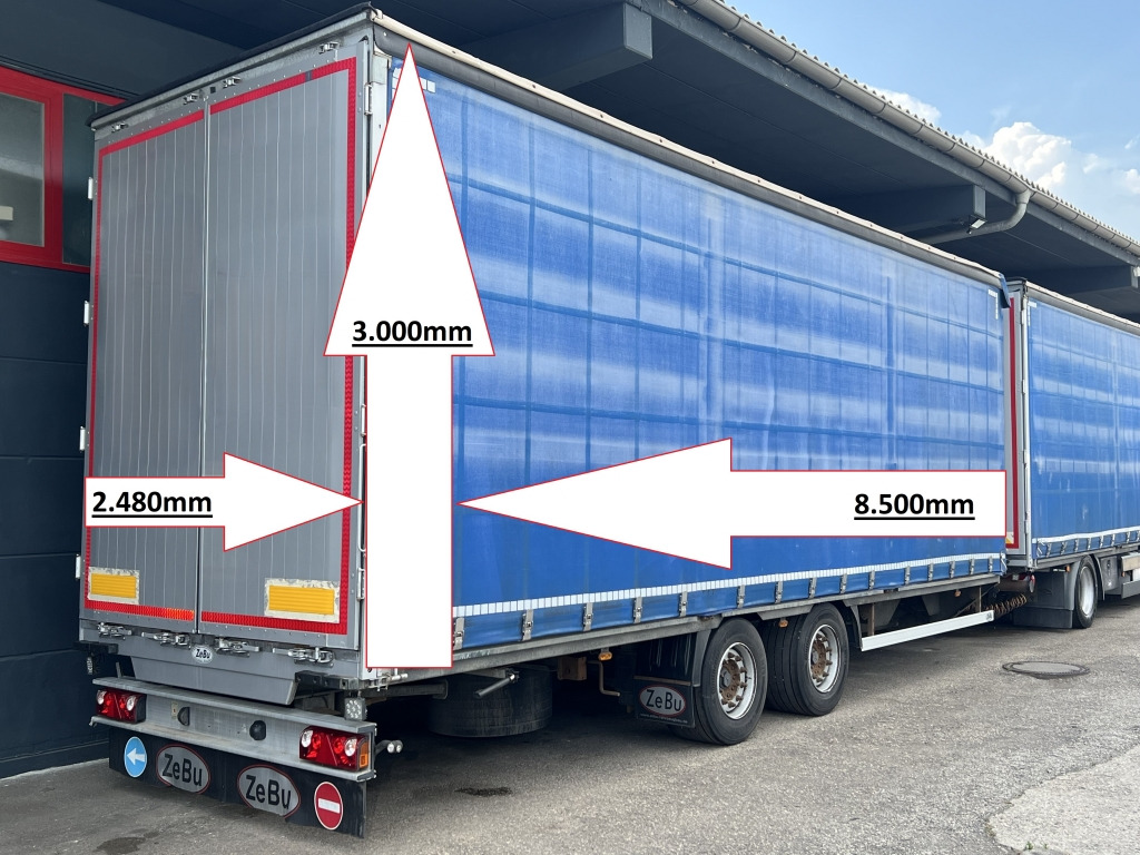 Zebu 3037 Tandem 8.5m P+P Edscha Verdeck - مقطورة ستارة جانبية: صورة 1 Zebu 3037 Tandem 8.5m P+P Edscha Verdeck - مقطورة ستارة جانبية: صورة 1